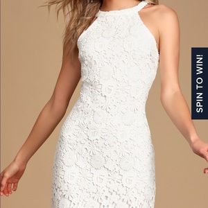 NWT Lulus White, Lace bodycon dress